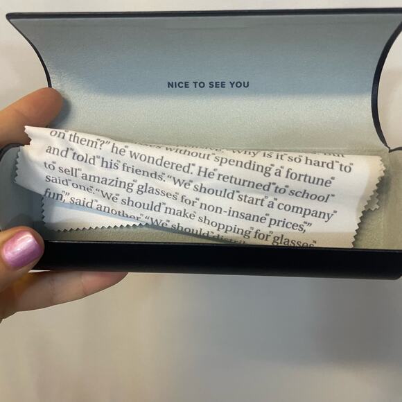 Warby Parker Navy Blue Glasses Sunglasses Hard Case New Cleaning Cloth - Picture 3 of 3